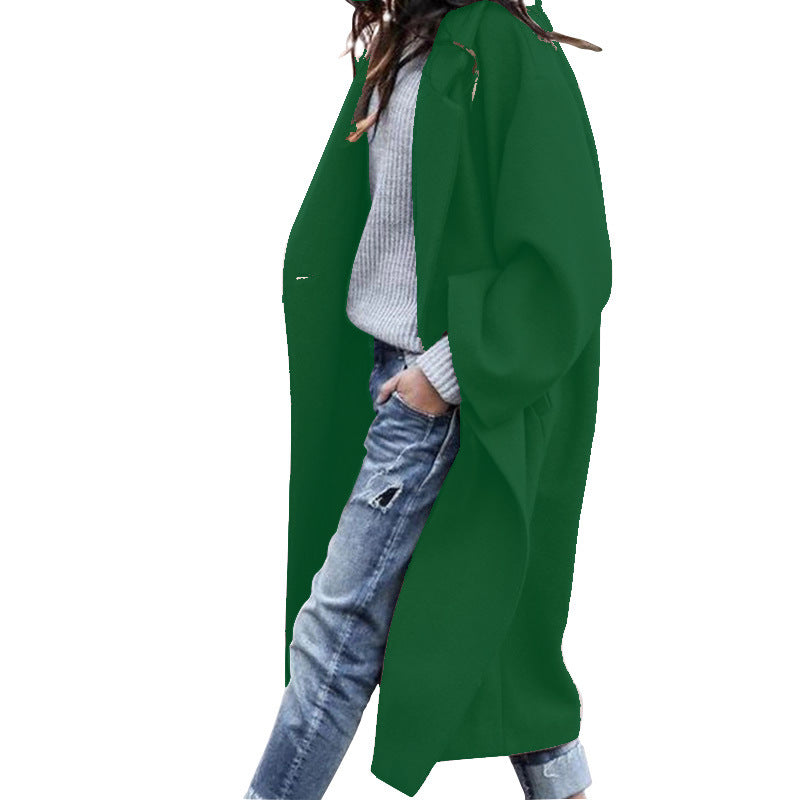 Lång oversize kappa med slagkrage