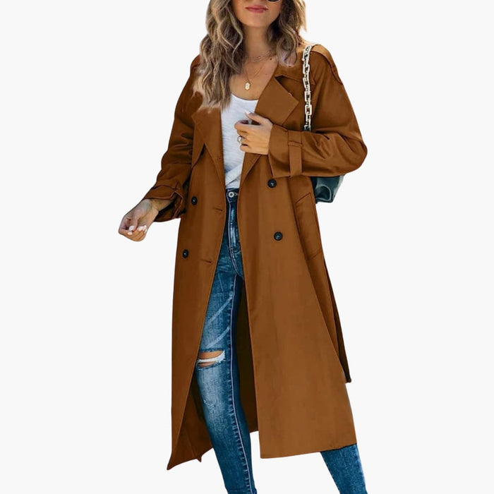 Kvinnors Trench Coat med Knapplist