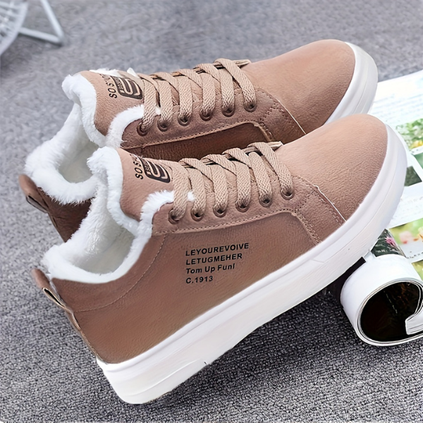 Dam Sneakers med Varm Foder och Snörning för Vinter