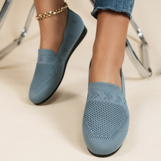 Dam Loafers med Luftig Mesh och Halkfri Sula