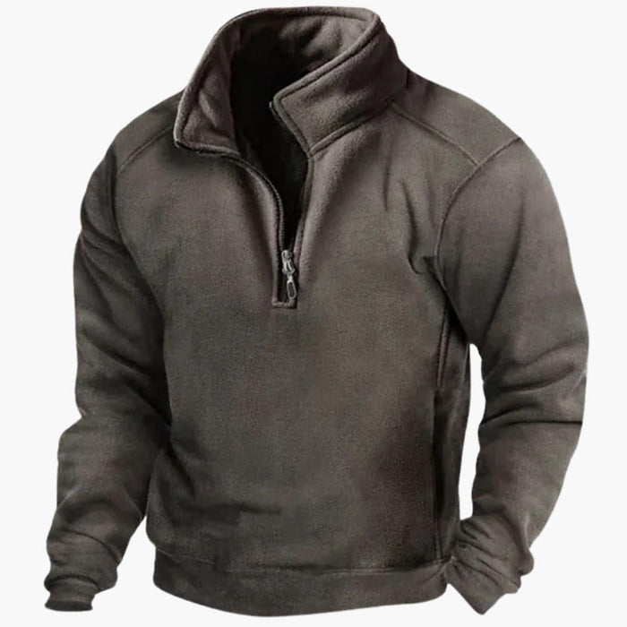 Mans Fleecepullover med Halvdragkedja