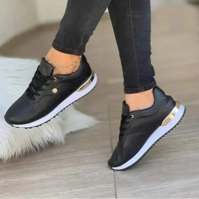 Dam Sneakers med Rund Tå och Snörning för Vardagsbruk