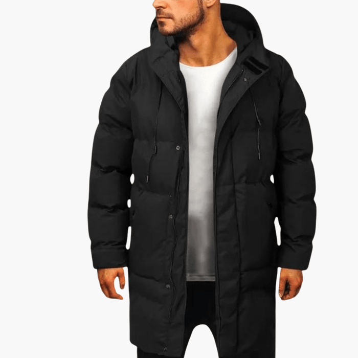 Herrparka med huva och dragkedja
