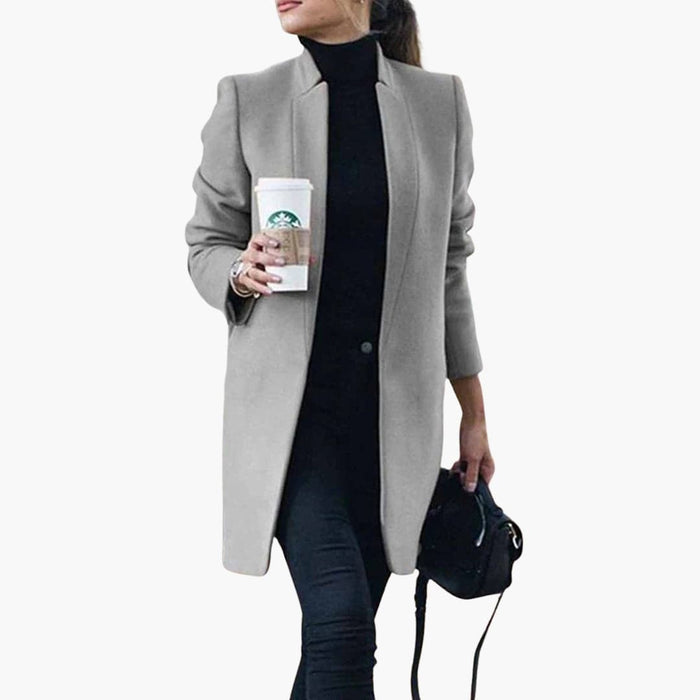 Kvinnors Trench Coat med Sidofickor