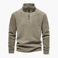 Herr Zip-Up Fleece Pullover med Mjuk Foder