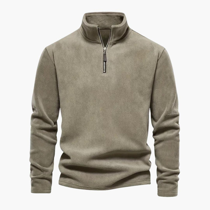 Herr Zip-Up Fleece Pullover med Mjuk Foder