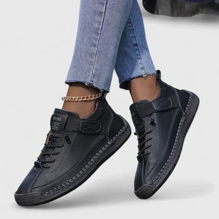 Dam Sportiga Sneakers med Kardborreband och Hög Sula