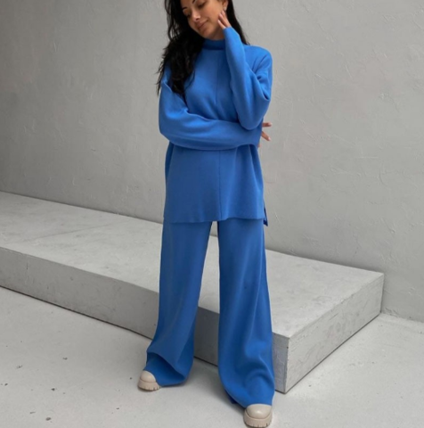 Dam Loungewear Set med Tröja och Vida Byxor