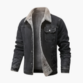 Herrfleece-fodrad denimjacka