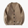 Herrstickad cardigan med V-hals och framknäppning