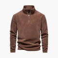 Herrfleecepullover med halvdragkedja