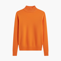 Kvinnors Mock Neck Tröja med Långa Ärmar och Ribbad Kant