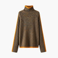 Kvinnors Turtleneck Tröja med Ribbad Stickning