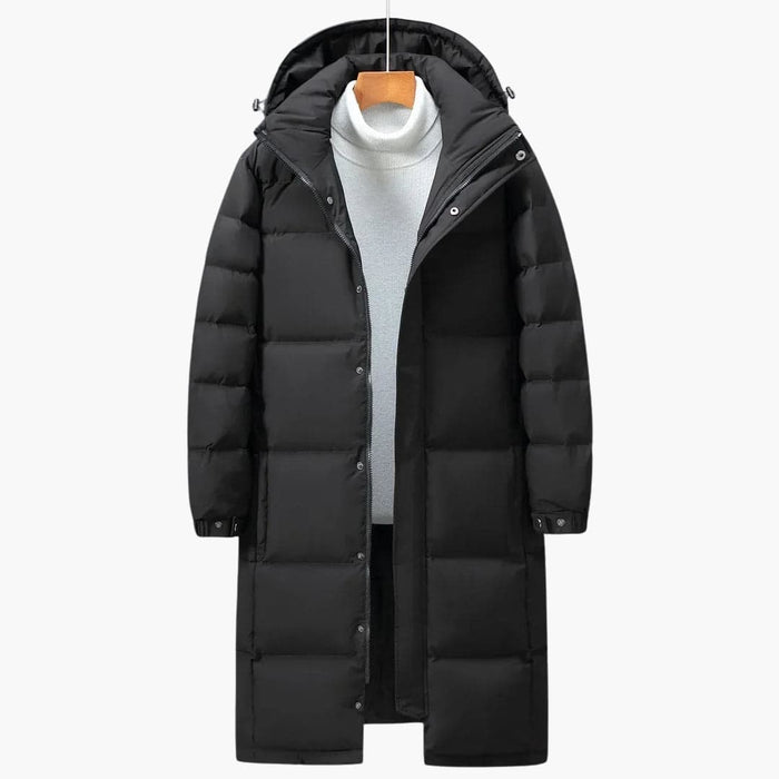 Herrens Långa Parka med Huva och Dragkedja