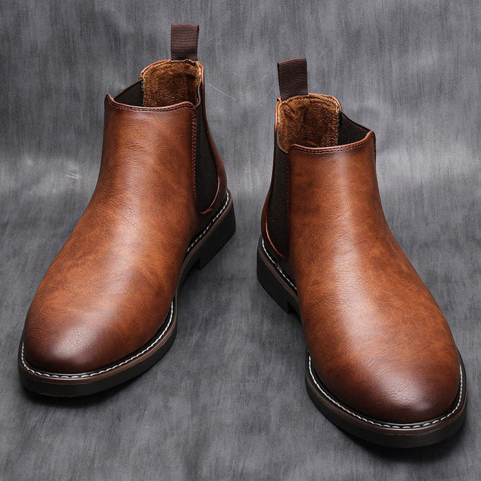 Herr Chelsea Boots med Elastiska Sidopaneler och Dragflikar
