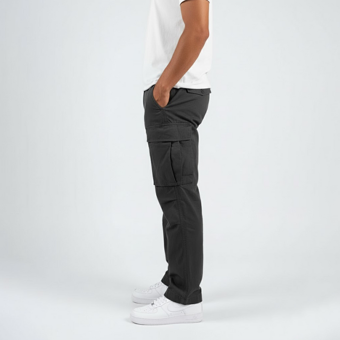 Herr Relaxed Fit Cargopants med Sidfickor för Vardag