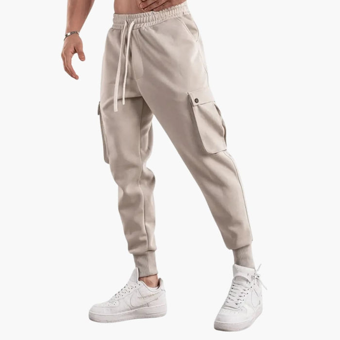 Herrens Cargo Joggers med Elastisk Midja och Sidofickor