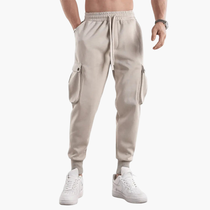 Herrens Cargo Joggers med Elastisk Midja och Sidofickor