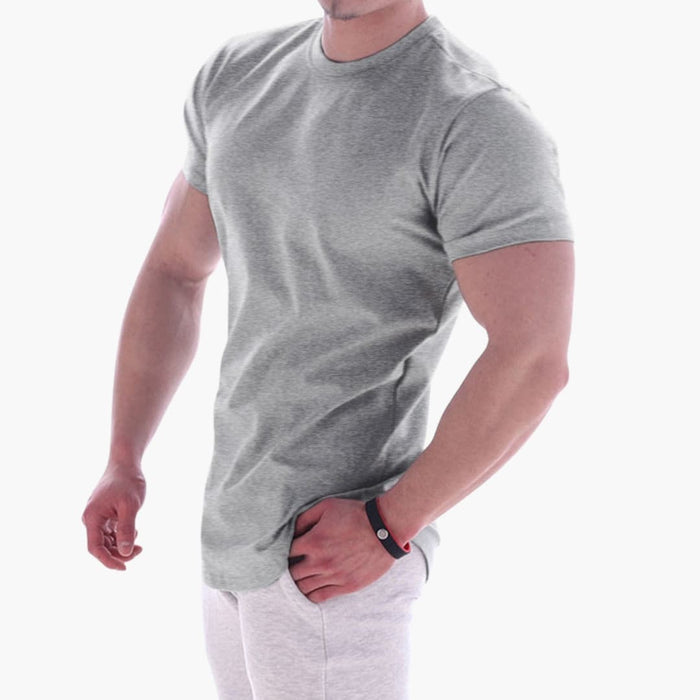 Herrfitted T-shirt med rund hals och korta ärmar
