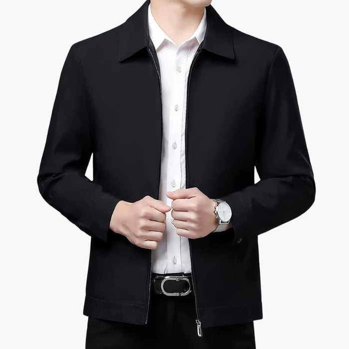 Herr Slim Fit Jacka med Ståkrage och Dragkedja