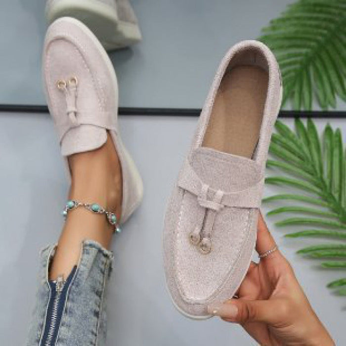 Dam Loafers med Tofsprydnad och Halksäker Gummisula
