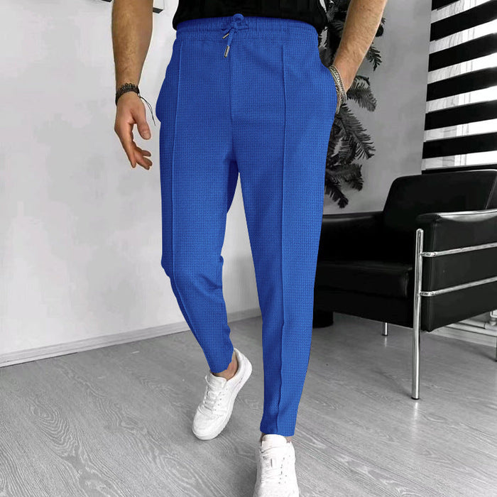 Herr Chinohose med Elastisk Midja och Snörning för Vardagsbruk