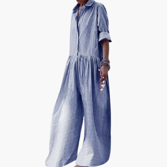 Kvinnors Rutig Jumpsuit