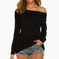 Kvinnors Off-Shoulder Långärmad Blus