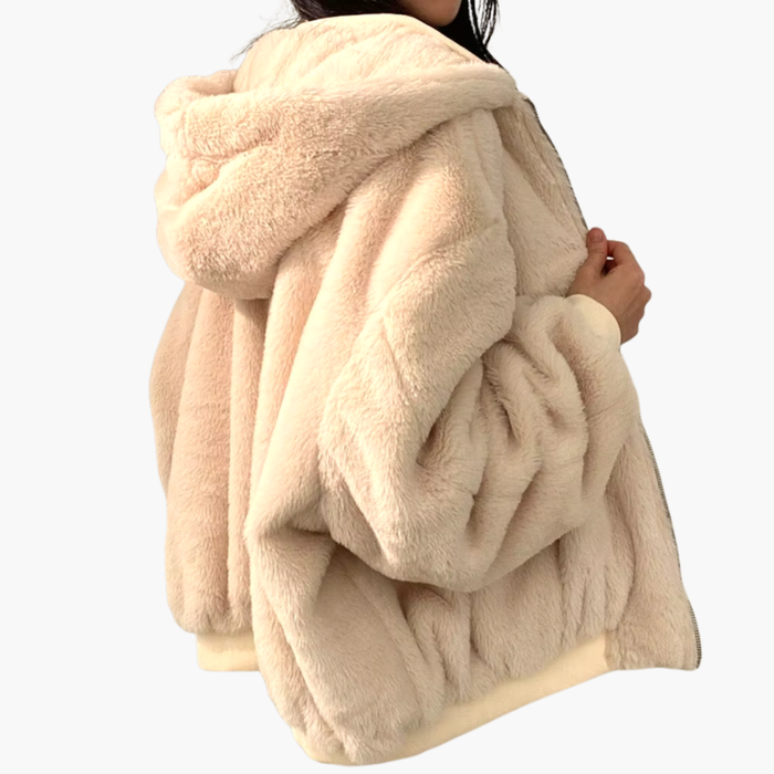 Kvinnors Vändbar Hoodie med Dragkedja och Dubbel-Sidig Design