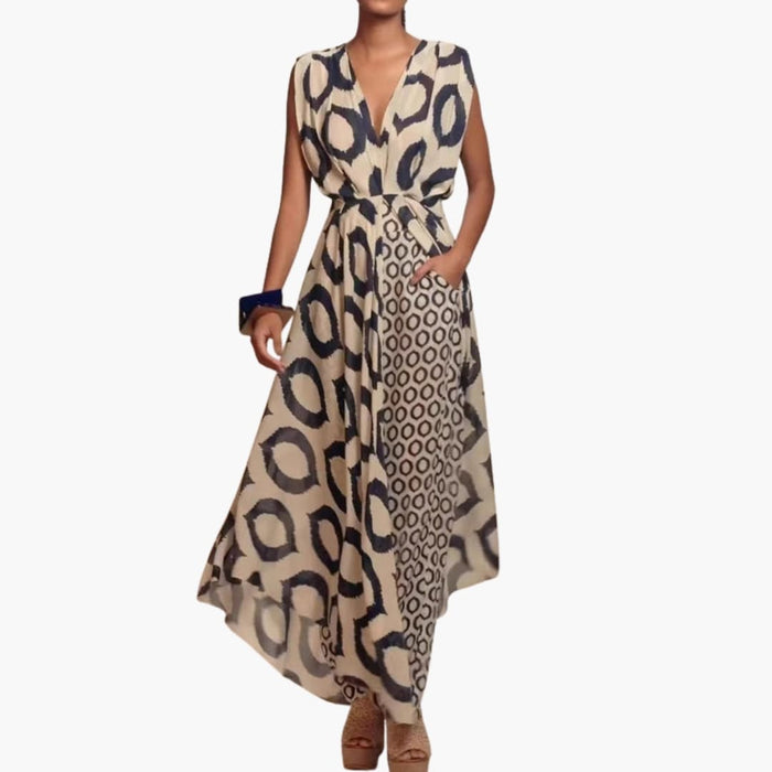 Kvinnors V-ringad Tryckt Jumpsuit