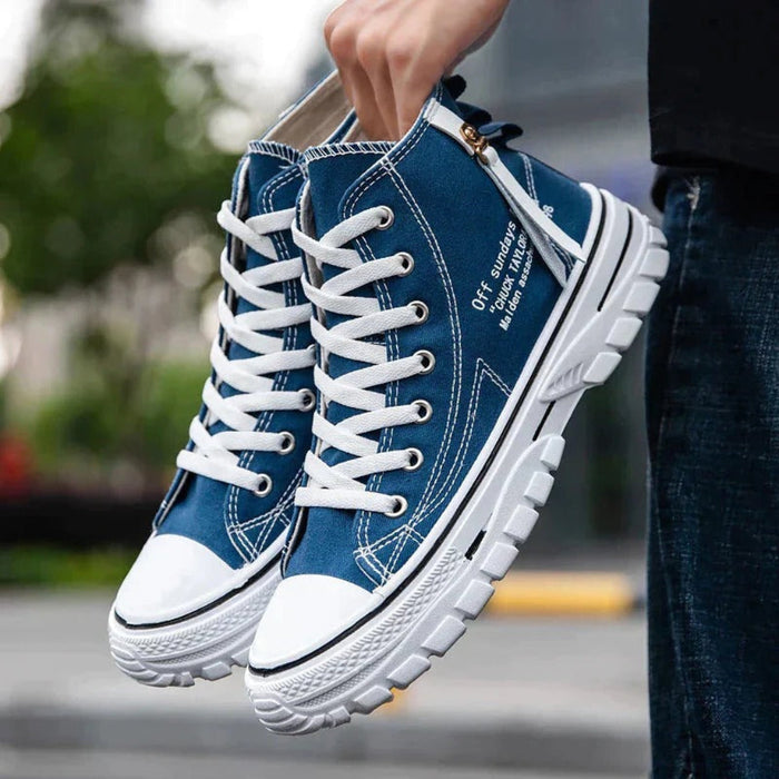 Herr Chunky High-Top Sneakers med Gummisula