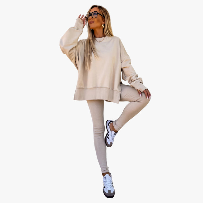 Dam Träningsset med Crewneck Sweatshirt och Leggings